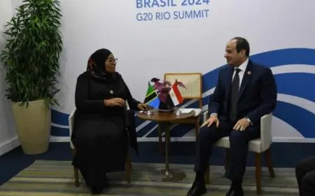 الرئيس السيسي ونظيرته التنزانية يبحثان التعاون في قطاعات الزراعة والثروة الحيوانية بين البلدين