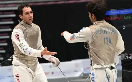 محمد حمزة يتأهل لنصف نهائي كأس العالم لسلاح الشيش