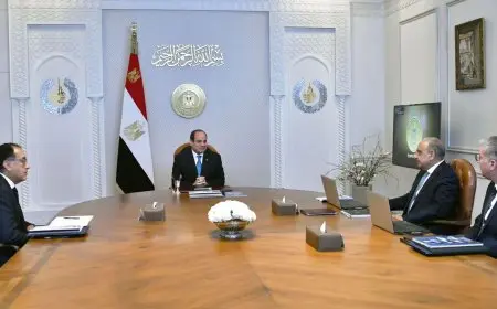 الرئيس السيسي يجتمع مع رئيس الوزراء ووزيري البترول والكهرباء