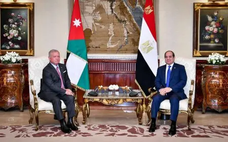 السيسي وعاهل الأردن يؤكدان حرصهما على نجاح مؤتمر دعم غزة الذي تستضيفه القاهرة يوم 2 ديسمبر المقبل