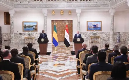 مستعدون لتقديم كل الدعم.. ماذا قال السيسي خلال المؤتمر الصحفي مع نظيره الجابوني؟