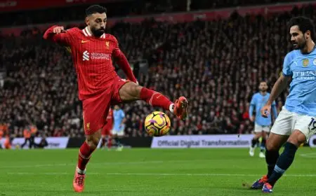 ليفربول ضد مانشستر سيتي.. محمد صلاح يسجل الهدف الثاني