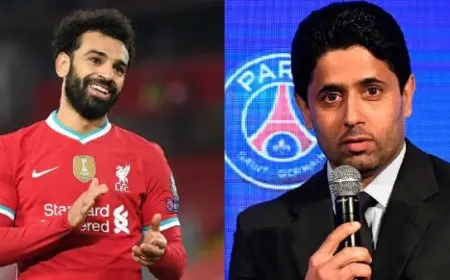 ناصر الخليفي يكشف عن موقف باريس سان جيرمان من التعاقد مع محمد صلاح