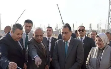 رئيس الوزراء يتفقد مستجدات تنفيذ أعمال محطة الربط الكهربائي المصري السعودي العملاقة بمدينة بدر