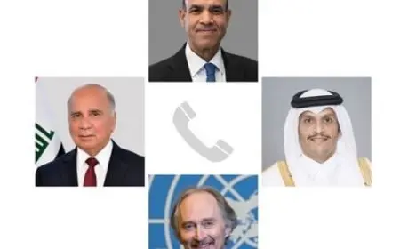 اتصالات هاتفية بين وزير الخارجية والهجرة ووزيري خارجية قطر والعراق والمبعوث الأممي إلى سوريا