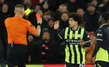 سيتي “بـ10 لاعبين” يعود لنزيف النقاط أمام بالاس في الدوري الإنجليزي