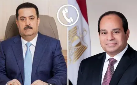 الرئيس السيسي يتلقى اتصالا هاتفيا من رئيس حكومة العراق