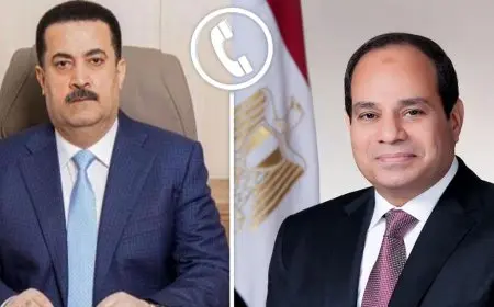 السيسي ورئيس وزراء العراق يبحثان الأوضاع في سوريا وسبل استعادة الأمن والاستقرار