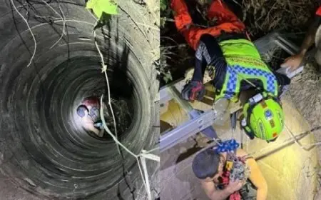 رجل صينى يقضى 3 أيام عالقًا في بئر