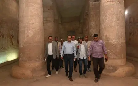 الأعلى للآثار يتفقد مشاريع الترميم بمنطقة أبيدوس الأثرية بسوهاج
