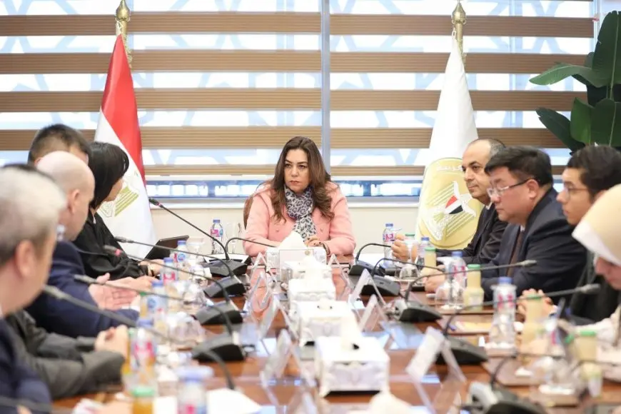 وزيرة التنمية المحلية تبحث مع وفد من شركة صينية مجالات التعاون المشترك