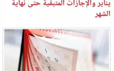 موعد اجازة ٢٥ يناير ٢٠٢٥ القادمة وجدول الاجازات الرسمية 2025 في مصر