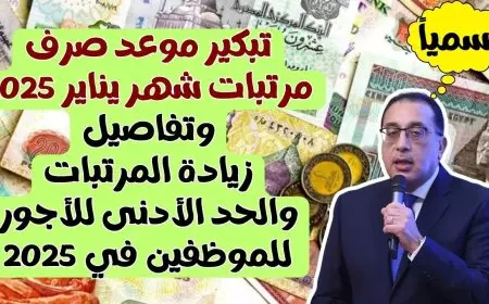 موعد صرف مرتبات شهر يناير 2025 وجدول الحد الأدنى للأجور