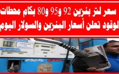 أسعار البنزين اليوم في مصر الثلاثاء الموافق 21 يناير 2025سعر لتر البنزين بكافة المحطات المصرية