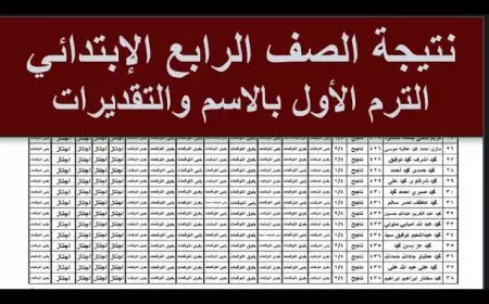 الاستعلام عن نتيجة الصف الرابع الابتدائي بالاسم فقط وألوان تقييمات المواد الدراسية عبر موقع وزارة التربية والتعليم