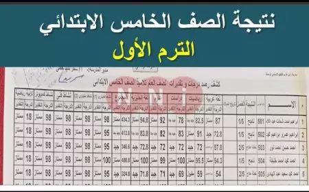 نتيجه سنة خمسة ابتدائي … نتيجة الصف الخامس الابتدائي برقم الجلوس 2025 بوابه نتائج التعليم الاساسي