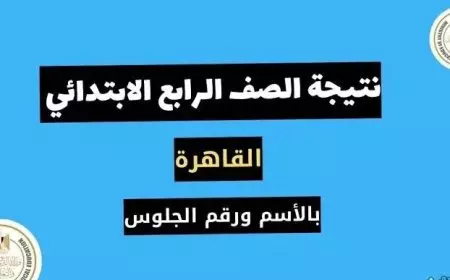نتيجة الصف الرابع الابتدائي 2025 عبر eduserv.cairo.gov.eg بوابه التعليم الاساسي بالاسم ورقم الجلوس