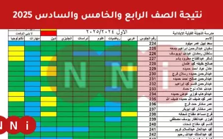 نتائج الطلاب بالرقم الجلوس 2025 نتيجة الصف الرابع والخامس والسادس الابتدائي ترم اول بوابة التعليم الاساسي