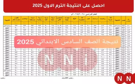 مبروك لأولياء الامور .. نتيجة الصف السادس الابتدائي برقم الجلوس والاسم جميع المحافظات عبر بوابه التعليم الاساسي 2025