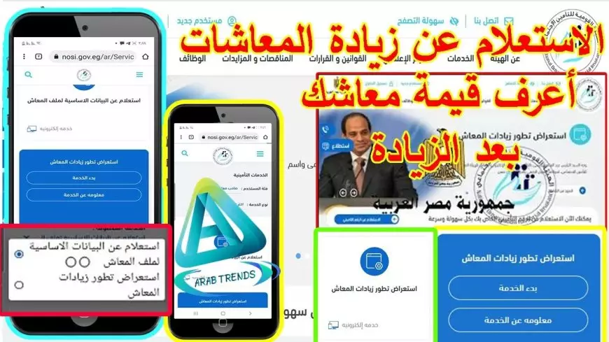 الهيئة القومية للتأمينات الاجتماعية استعلام عن معاش التأمينات بالرقم القومي 2025 عبر nosi.gov.eg