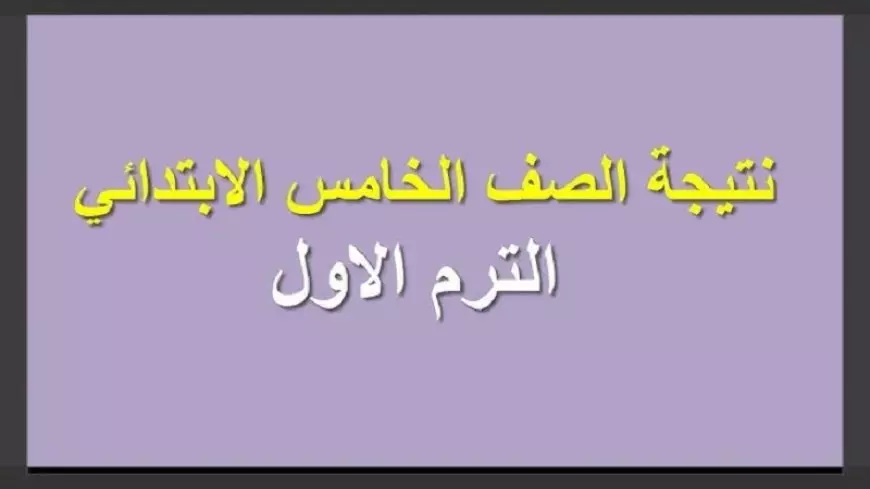 أكتب رقم جلوسك.. نتيجة الصف الخامس الابتدائي برقم الجلوس الترم الاول بجميع المحافظات 2025 عبر eduserv.cairo.gov