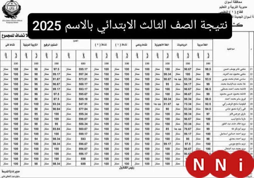 نتيجه الصف الثالث الابتدائي برقم الجلوس 2025 استعلم بالاسم او الرقم القومي عبر بوابة التعليم الاساسي