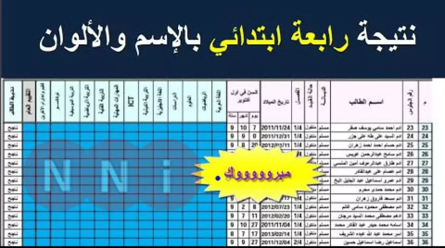 Results.. نتيجة الصف الرابع الابتدائي بالاسم 2025 او برقم الجلوس عبر بوابة التعليم الاساسي بالرقم القومي