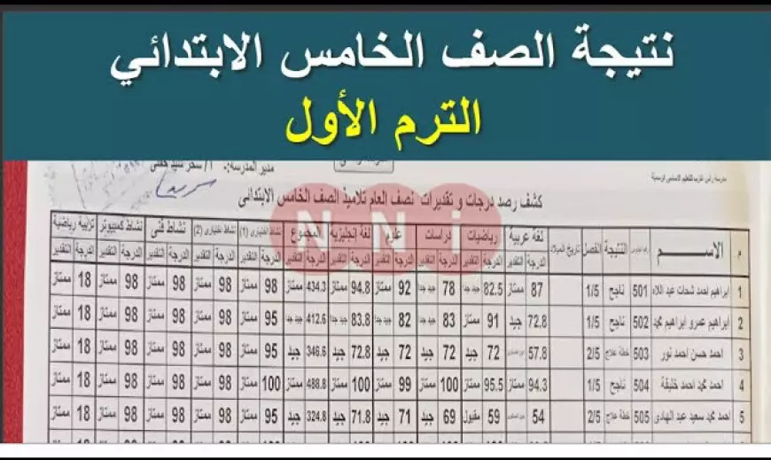 لينك مباشر.. نتيجة الصف الخامس الابتدائي برقم الجلوس 2025 وبالاسم عبر بوابة التعليم الأساسي بجميع المحافظات