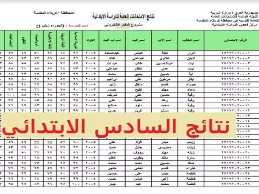 طلاب العراق.. نتائج التمهيدي للصف السادس الدور الأول نتائج التمهيدي للصف السادس الابتدائي الدور الأول عبر موقع نتائجنا