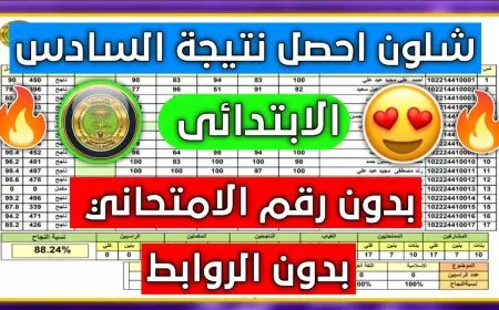 طلاب العراق.. نتائج السادس الابتدائي 2025 الدور التمهيدي إلكترونيا عبر موقع نتائجنا الان كشوفات النتيجة