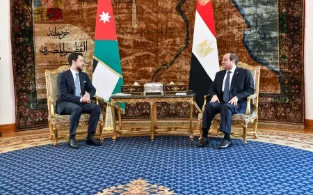 ولي عهد الأردن يؤكد دعم جهود مصر لوضع خطة إعادة إعمار قطاع غزة دون تهجير