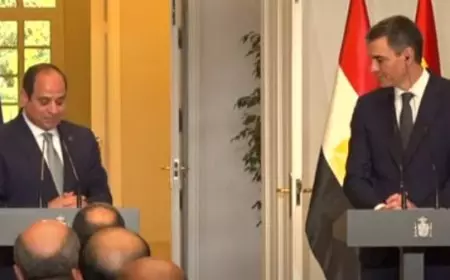 الرئيس السيسي يعقد جلسة مباحثات مع رئيس الحكومة الإسبانية حول تطورات الأوضاع بالمنطقة