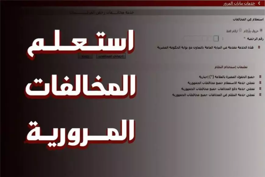 استعلام عن مخالفات المرور برقم لوحة السيارة 2025 عبر موقع النيابة العامة ppo.gov.eg خدمات المرور