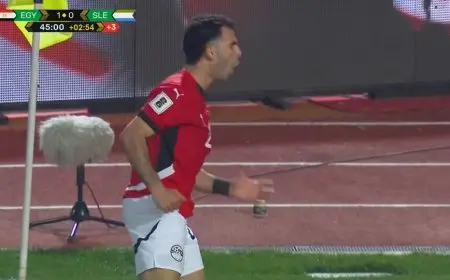 زيزو يحسم الشوط الأول لـ منتخب مصر أمام سيراليون بتصفيات كأس العالم