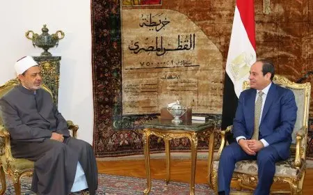 شيخ الأزهر يشكر الرئيس السيسي على مشاعره ودعواته المخلصة ومواقفه النبيلة