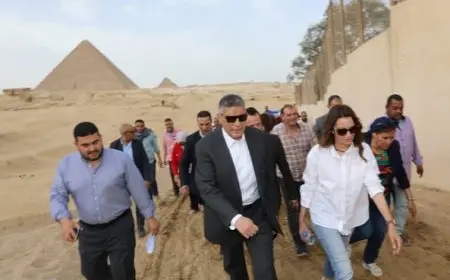 محافظ الجيزة يشرف على التشغيل التجريبي لمشروع تطوير الخدمات في المنطقة الأثرية للأهرامات