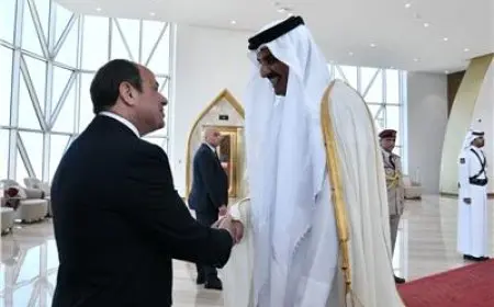 الرئيس السيسي يصل إلى الديوان الأميري القطري