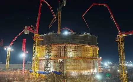 اكتمال صب الخرسانة للمرحلة الأولى من حاوية المحطة النووية في الضبعة