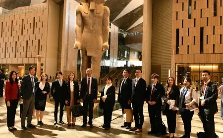 المتحف المصري الكبير يستقبل رئيس جمهورية جزر القمر ووزيرة التعليم اليابانية