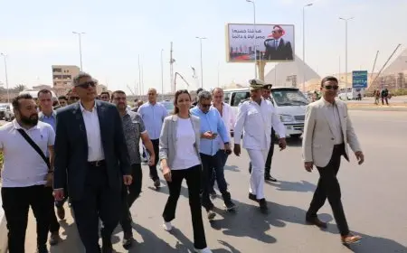 محافظ الجيزة يزور موقع تطوير محيط المتحف المصري الكبير قبل الافتتاح الرسمي