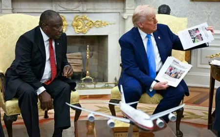 ترامب يسبب الإحراج لرئيس جنوب أفريقيا خلال مؤتمر صحفي.. التفاصيل