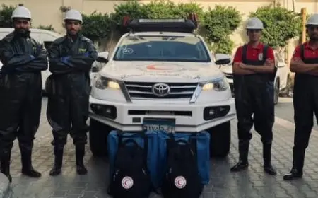 الهلال الأحمر يرسل فرق الاستجابة للسيول لسحب السيارات وإنقاذ العالقين في الإسكندرية