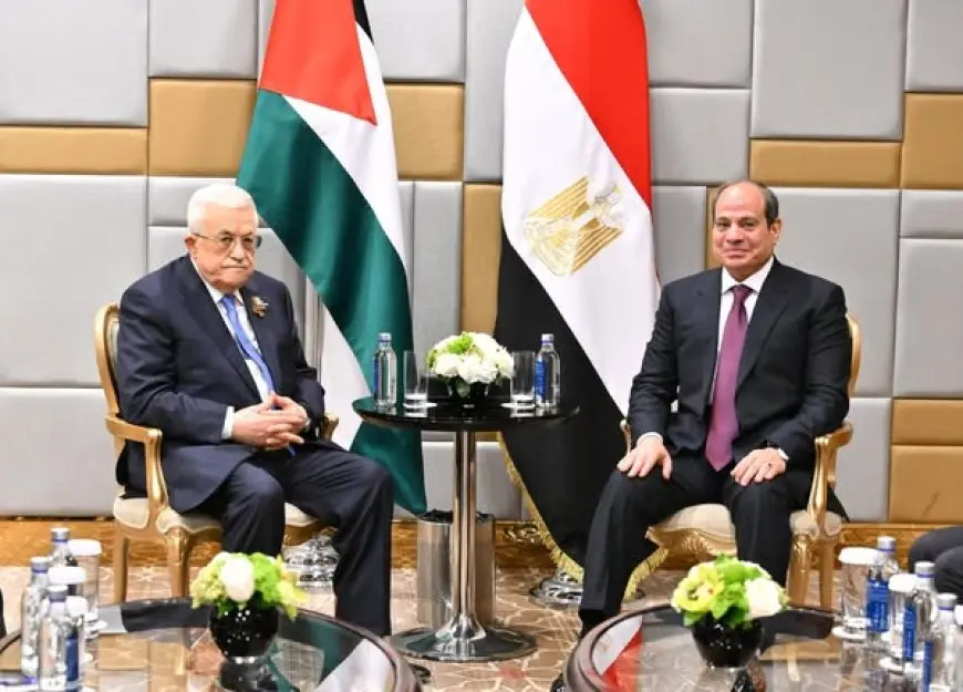 الرئيس السيسي يلتقي الرئيس الفلسطيني خلال احتفالات يوم النصر في موسكو