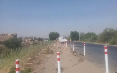 انفصال جزئي غير متوقع للطريق الزراعي الغربي بإسنا الأقصر بسبب الطبان الترابي