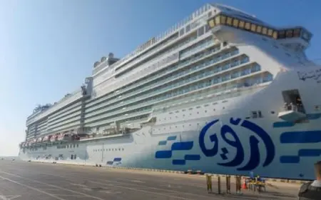 ميناء السخنة يستقبل السفينة أرويا وعلى متنها 2300 سائح
