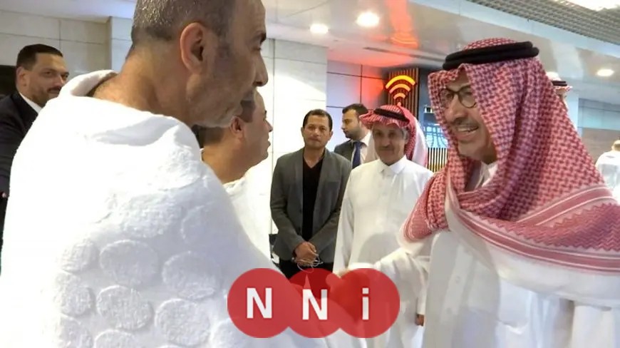 سفير المملكة يودع حجاج عائلات الشهداء والأسرى والجرحى الفلسطينيين في مطار القاهرة