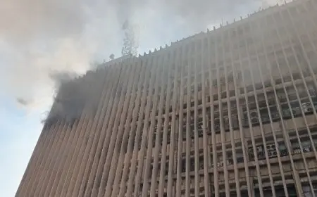 الحماية المدنية تسيطر على حريق سنترال رمسيس بدون أي إصابات بشرية