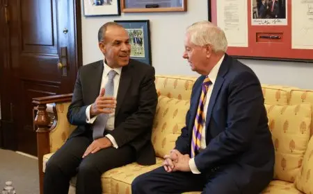 وزير الخارجية يلتقي بالسيناتور ليندسي جراهام في مجلس الشيوخ الأمريكي