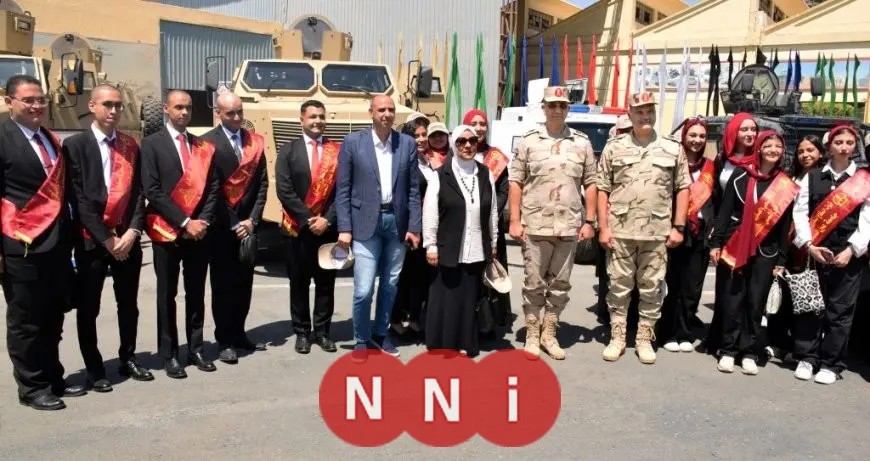 زيارة وفد من وزارة الشباب والرياضة وعدد من طلاب الجامعات والمدارس لمجمع الصناعات الهندسية لإدارة المركبات بتنظيم من القوات المسلحة