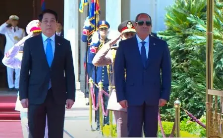 الرئيس السيسي يستقبل الرئيس الفيتنامي في قصر الاتحادية